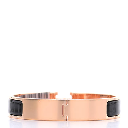 Hermes Enamel Narrow Clic Clac H Bracelet GM Black 3 of 5