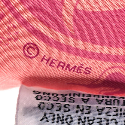 Hermes Silk Ex-Libris Les Parisiennes Twilly Rose Malabar Jaune 4 of 4