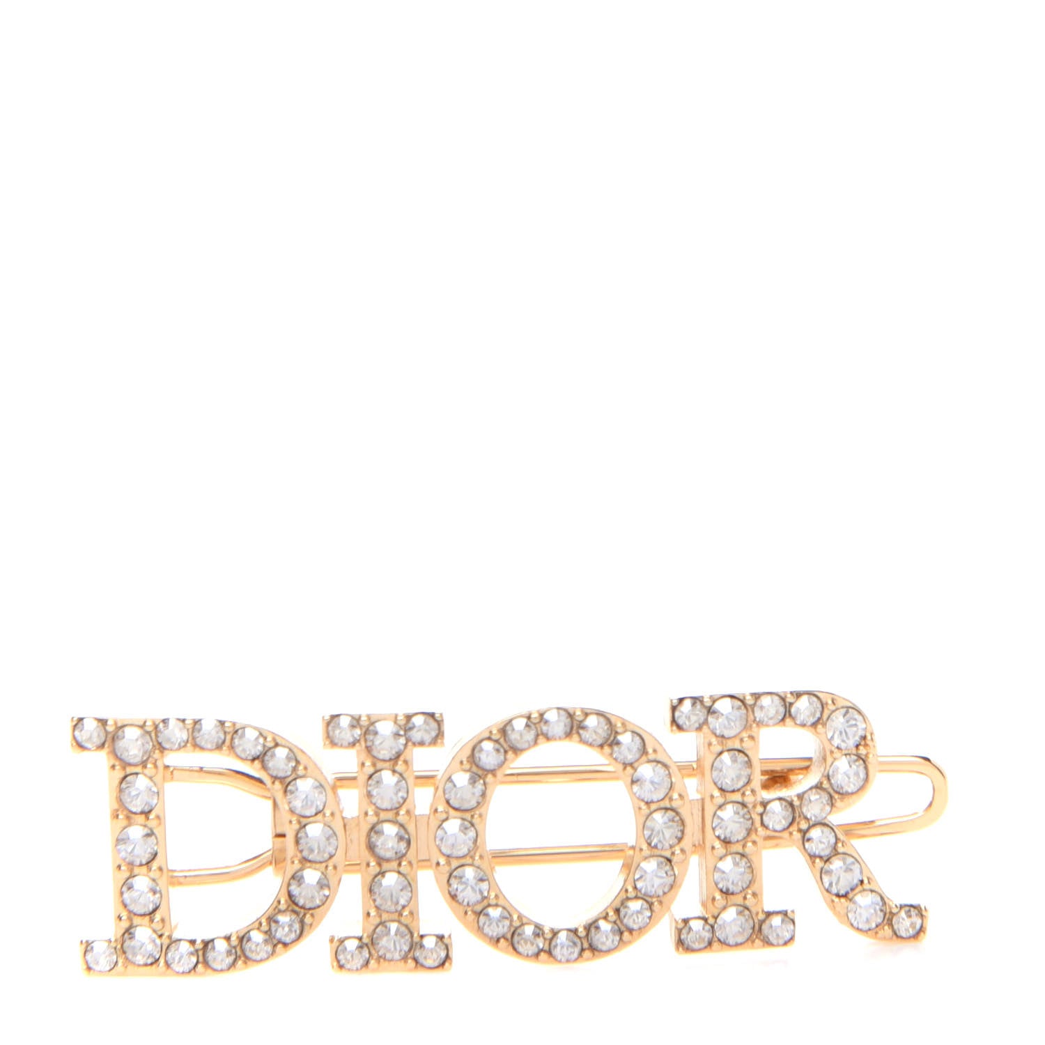 Christian Dior Metal Crystal Dior(r)evolution Barrette Gold 1 of 3