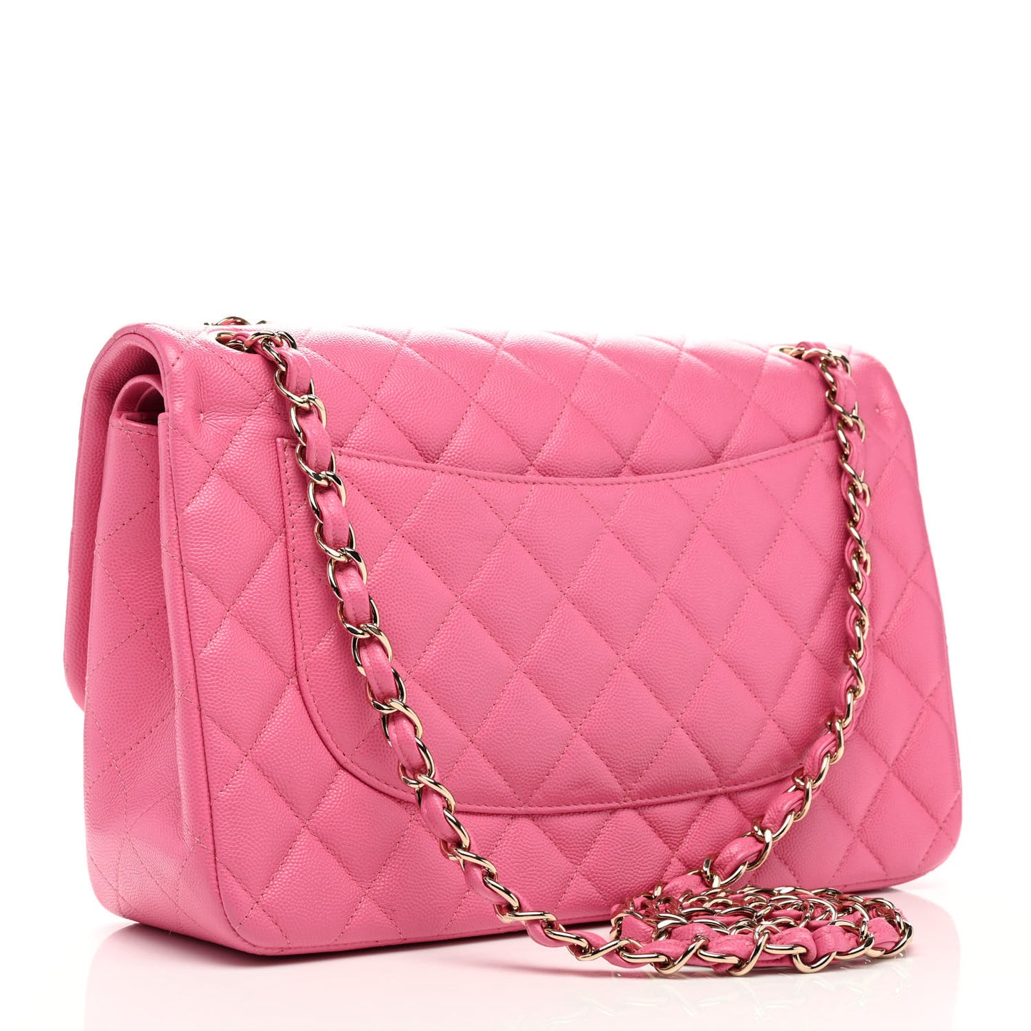 Caviar Quilted Jumbo Double Flap Pink