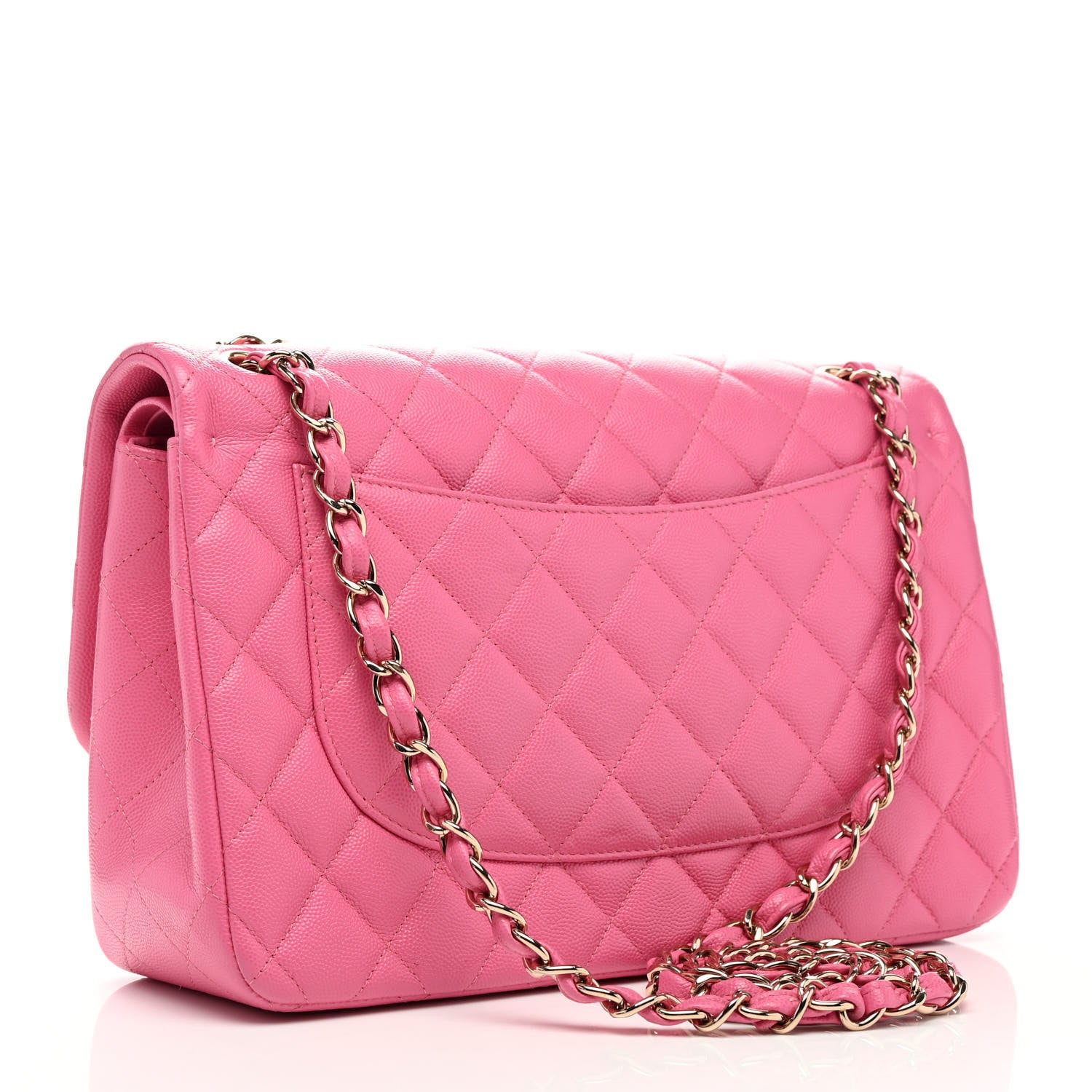 Chanel Caviar Quilted Jumbo Double Flap Pink 2 of 9