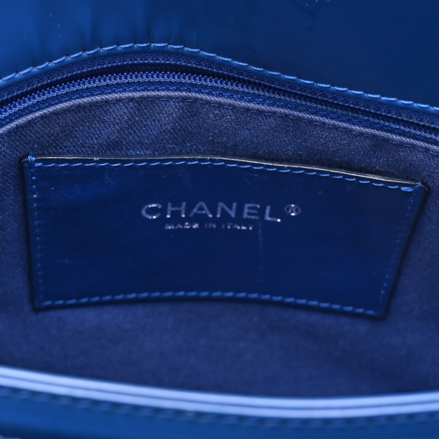 Chanel Patent Quilted Large Just Mademoiselle Bowling Bag Dark Blue 5 of 9
