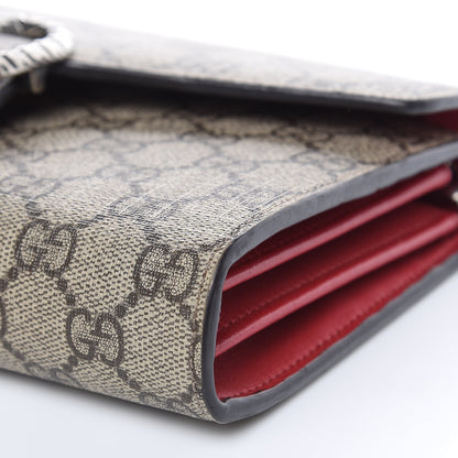 Gucci GG Supreme Monogram Mini Dionysus Chain Wallet Beige Vulcanic Red 9 of 12
