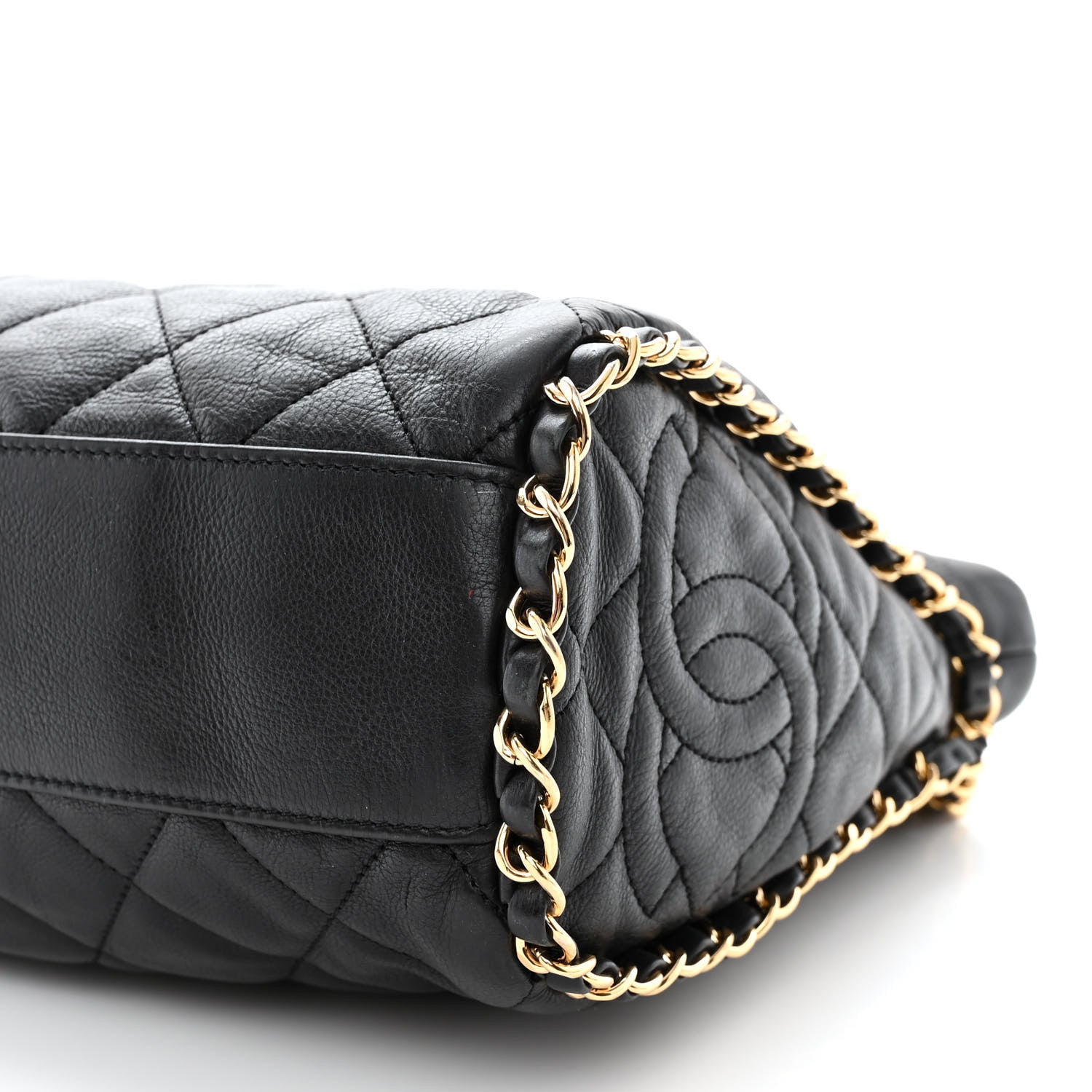 Chanel Calfskin Quilted Medium Chain Me Hobo Black 10 of 10