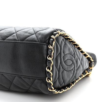 Chanel Calfskin Quilted Medium Chain Me Hobo Black 10 of 10
