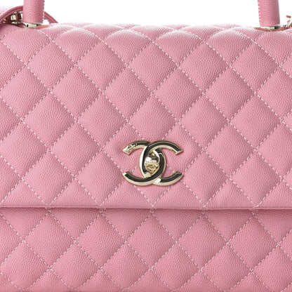 Chanel Caviar Quilted Small Coco Handle Flap Rose 10 of 10