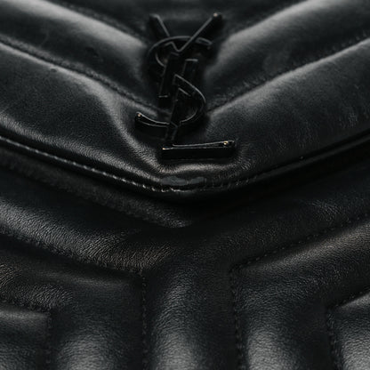 Saint Laurent Calfskin Y Quilted Monogram Monochrome Small Loulou Chain Satchel Black 11 of 12