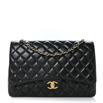 Chanel Lambskin Quilted Maxi Double Flap Black 1 of 10