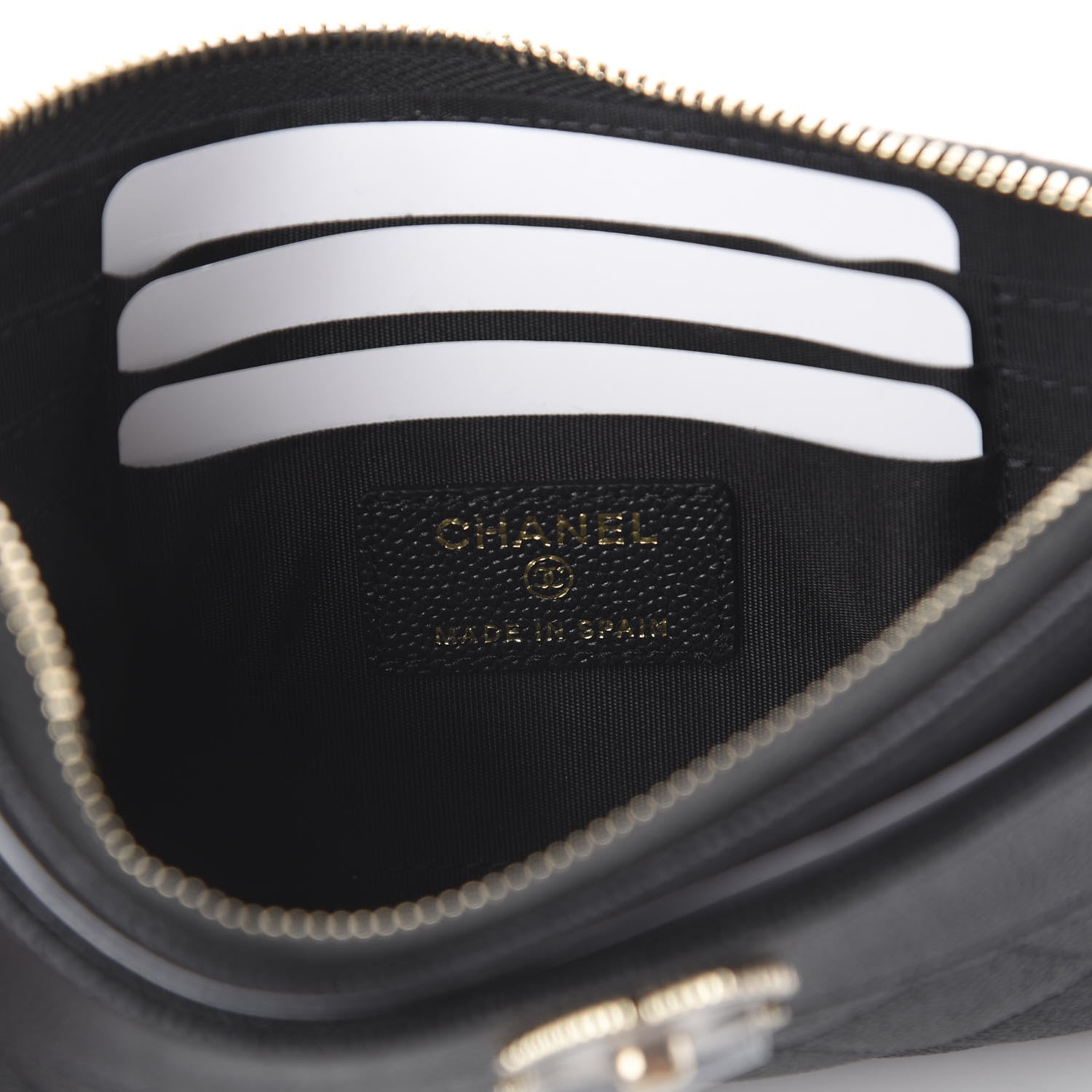 Chanel Caviar Quilted Mademoiselle Vintage Zip Pouch Black 5 of 6