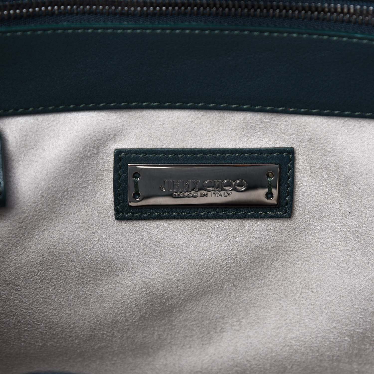 Jimmy Choo Calfskin Suede Riley Tote Dark Green 10 of 11