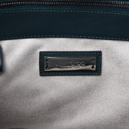 Jimmy Choo Calfskin Suede Riley Tote Dark Green 10 of 11