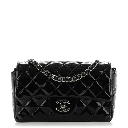 Chanel Patent Calfskin Quilted Mini Rectangular Flap Black 1 of 8