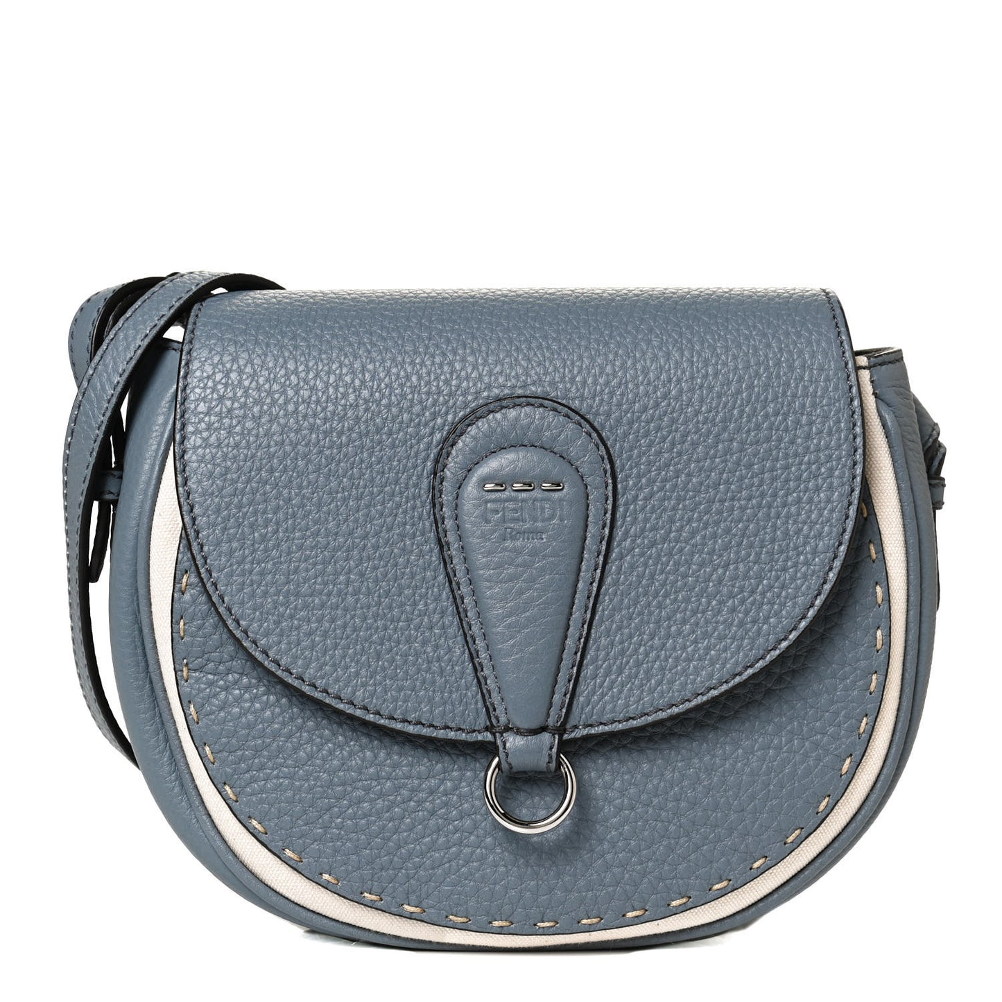 Cuoio Romano Selleria Seville Canvas Round Saddle Bag Nube Grezzo