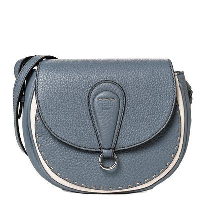 Fendi Cuoio Romano Selleria Seville Canvas Round Saddle Bag Nube Grezzo 1 of 11