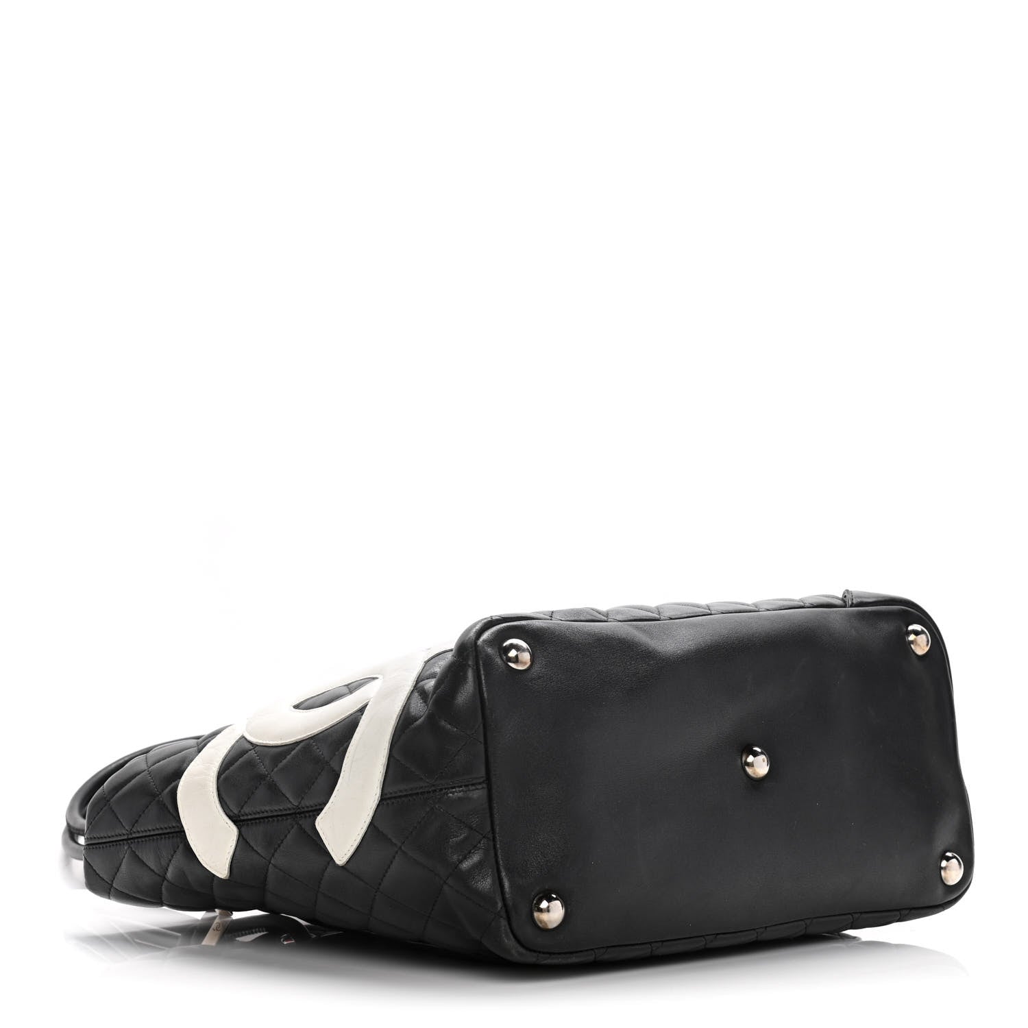 Chanel Calfskin Quilted Large Cambon Tote Black White 4 of 16