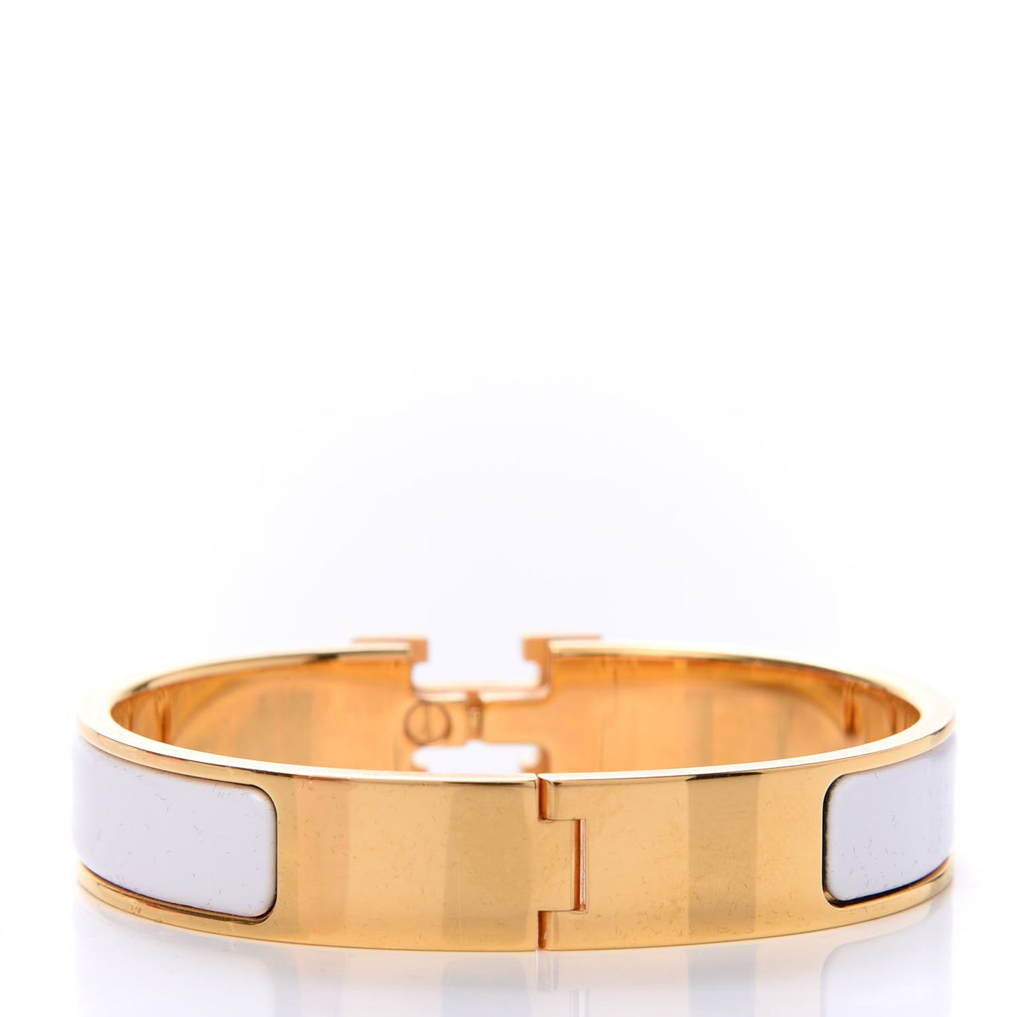 Enamel Narrow Clic Clac H Bracelet PM White