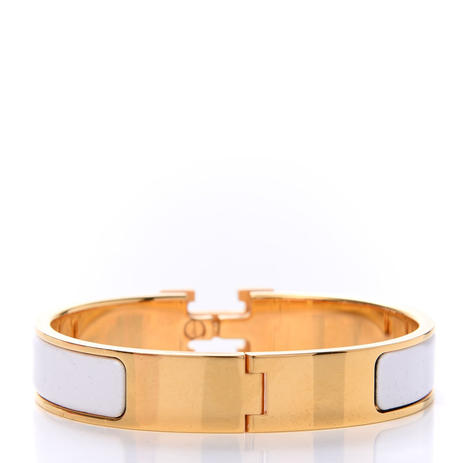 Hermes Enamel Narrow Clic Clac H Bracelet PM White 3 of 4