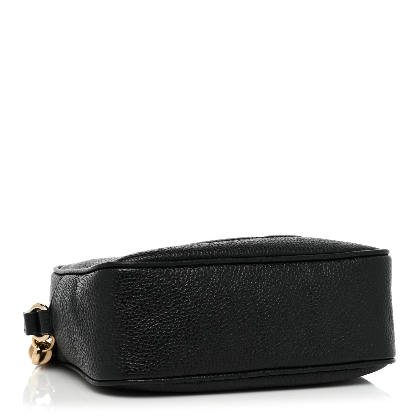Pebbled Calfskin Small Soho Disco Bag Black