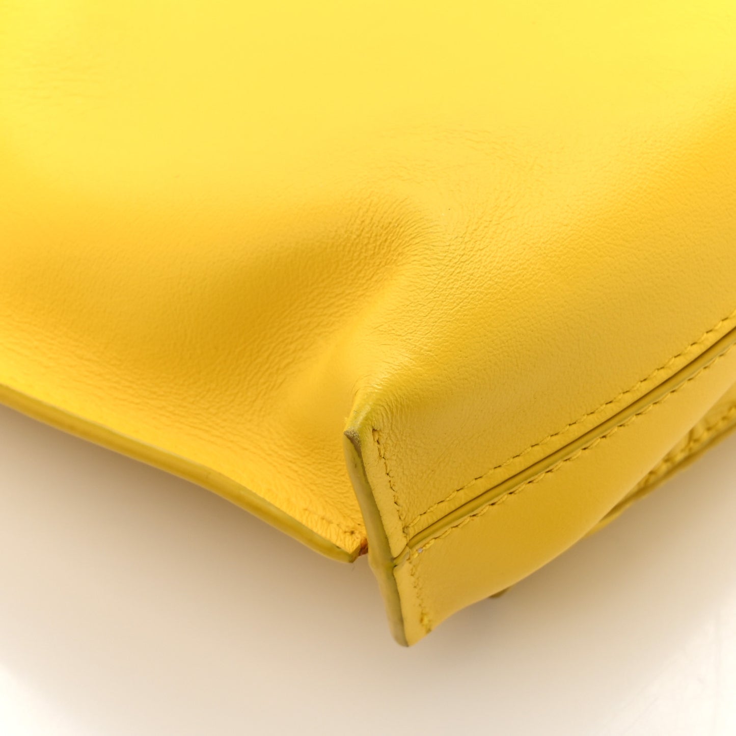 Calfskin Embossed Large Double Amarillo Pouch Yellow