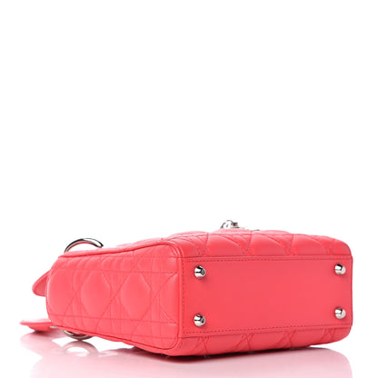 Christian Dior Lambskin Cannage Mini Lady Dior Fuchsia 4 of 15