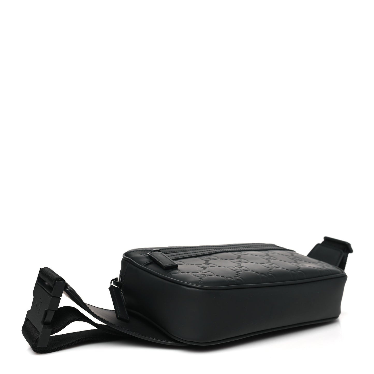 Rubber Effect Monogram GG Waist Belt Bag Black