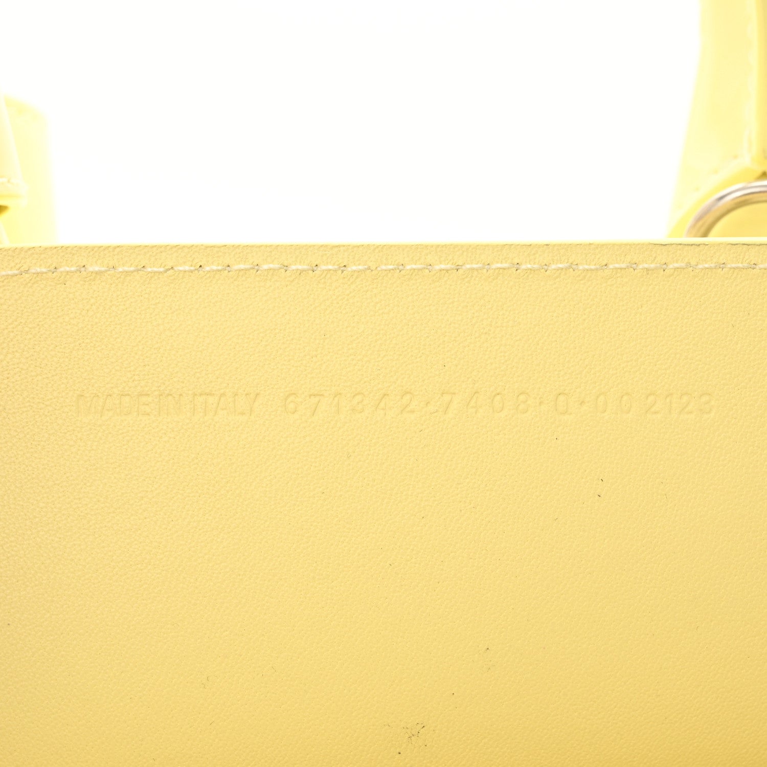 Balenciaga Varnished Faux Calfskin Braided XS Bistro Basket Pale Yellow 7 of 11