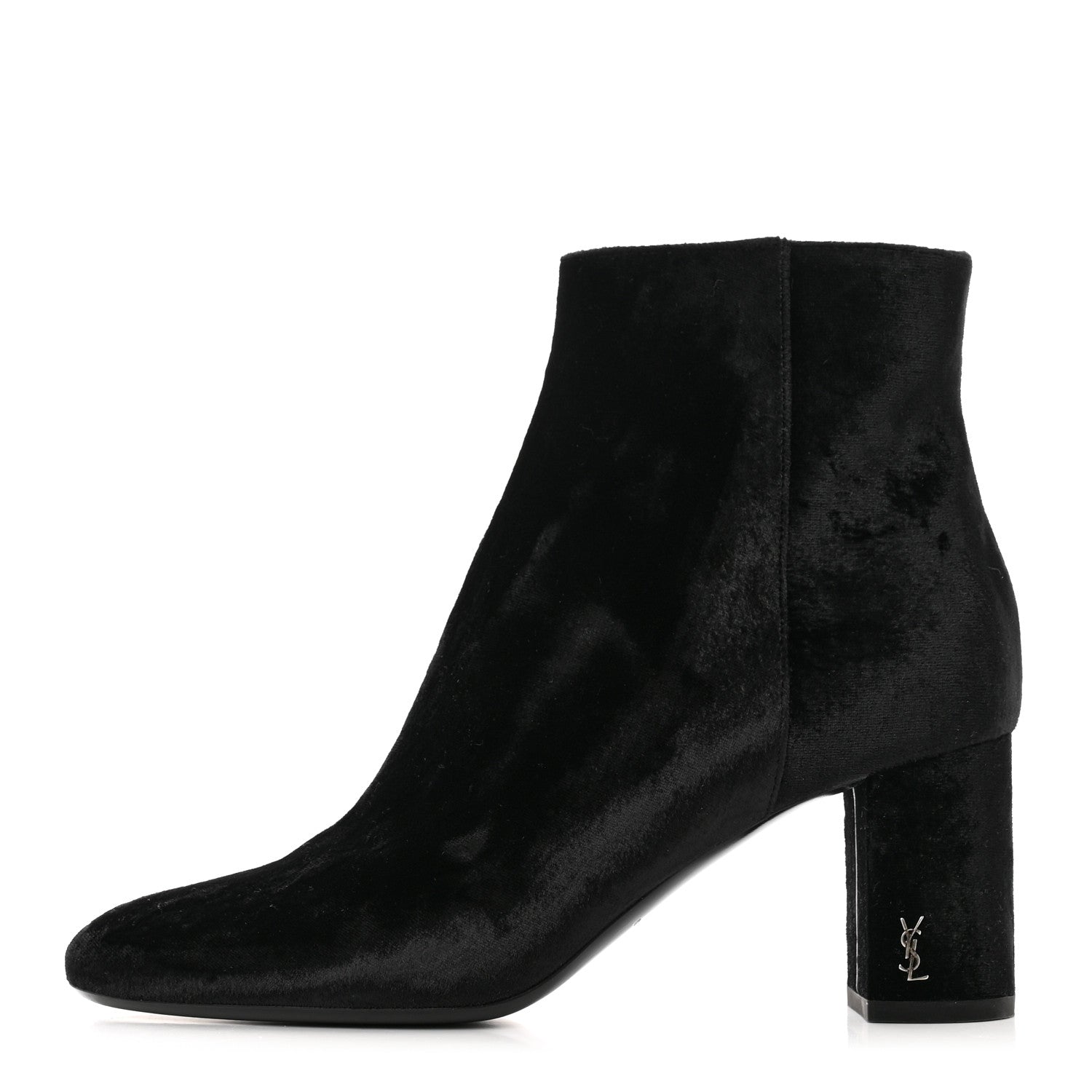 Saint Laurent Velvet Loulou Ankle Boots 37 Black 1 of 9