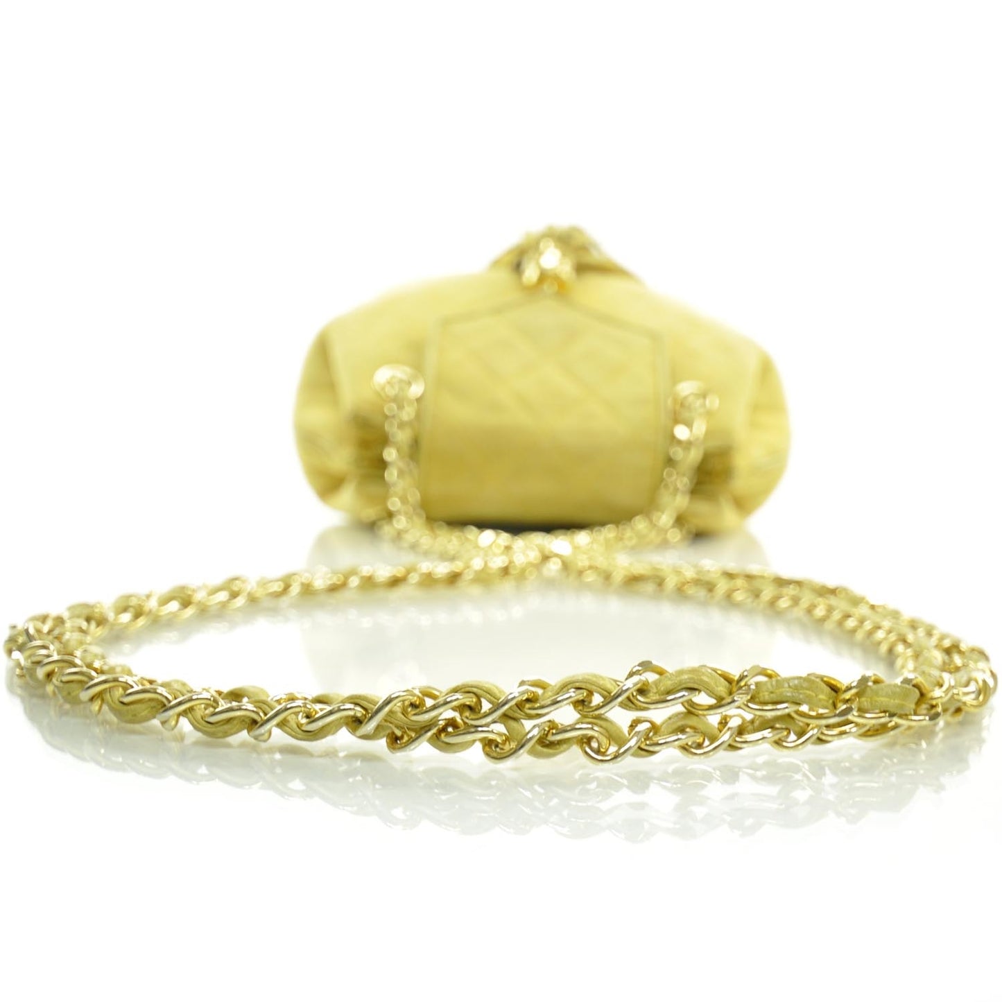 Suede Quilted Tassel Shoulder Bag Yellow