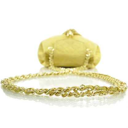 Chanel Suede Quilted Tassel Shoulder Bag Yellow 6 of 10