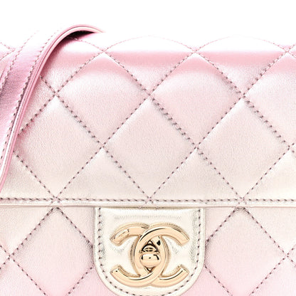 Chanel Metallic Lambskin Like A Wallet Flap Golden Pink 9 of 12