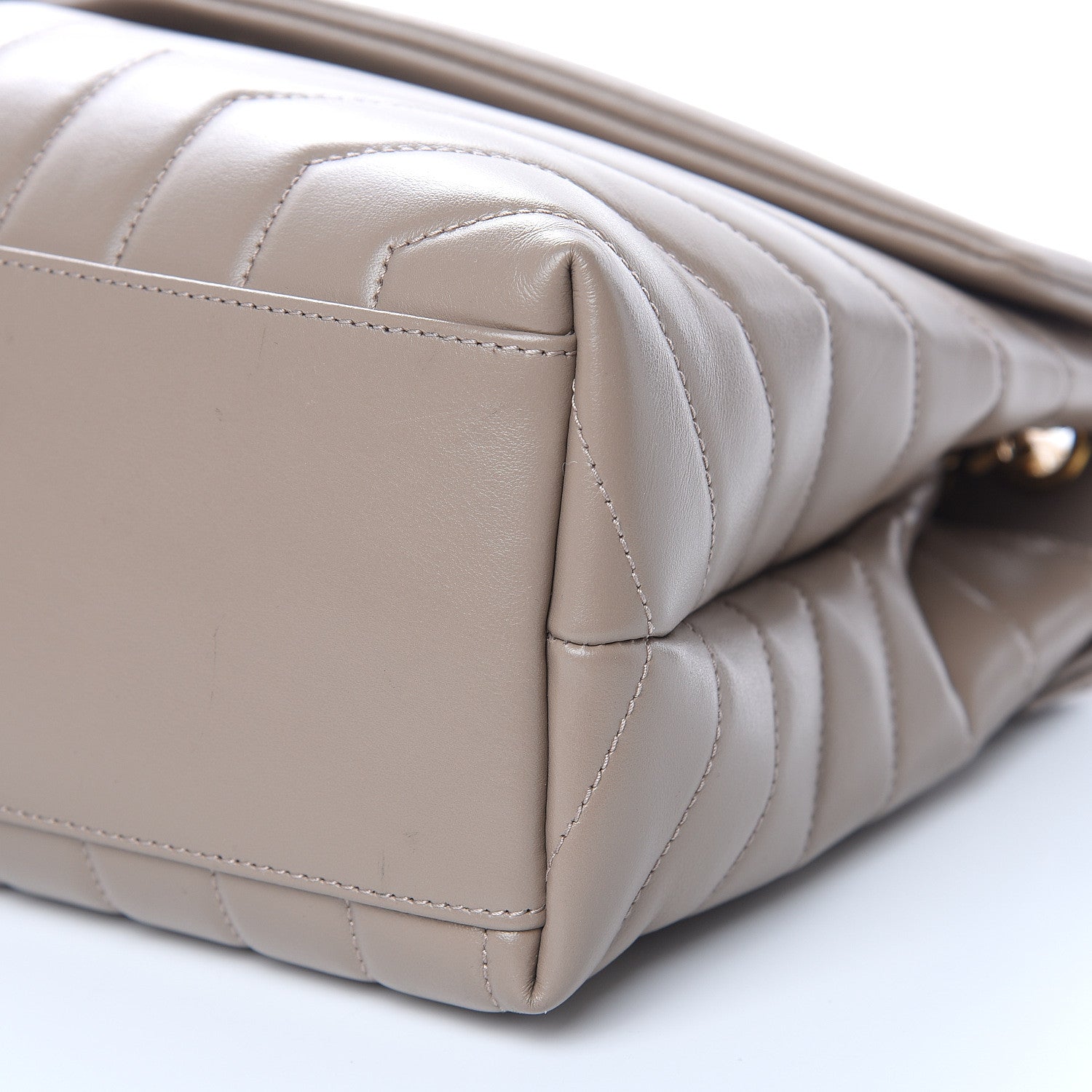Saint Laurent Calfskin Y Quilted Monogram Medium Loulou Chain Satchel Dusty Grey 9 of 11