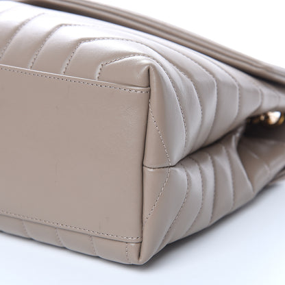 Saint Laurent Calfskin Y Quilted Monogram Medium Loulou Chain Satchel Dusty Grey 9 of 11