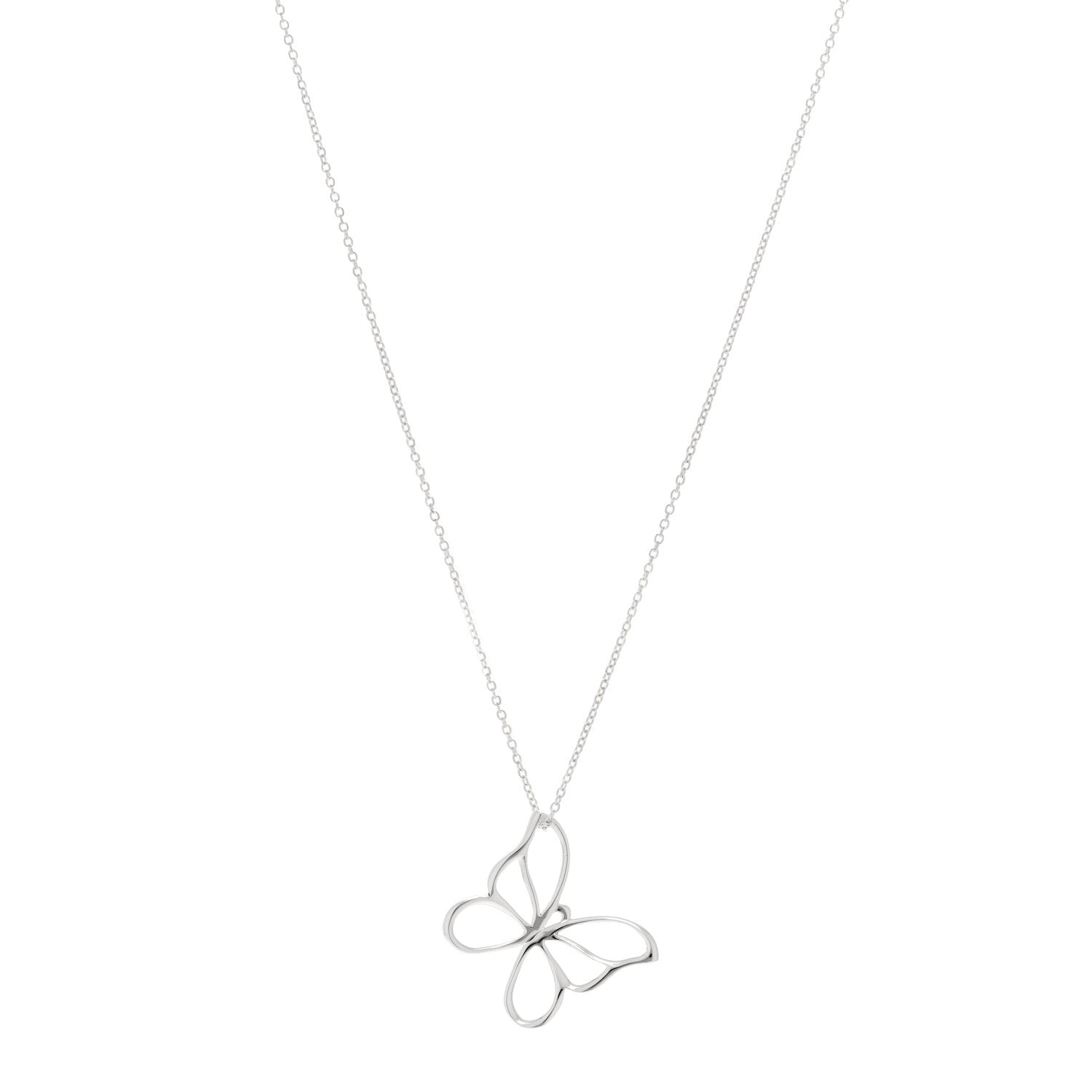 Tiffany Sterling Silver Butterfly Pendant Necklace 1 of 6