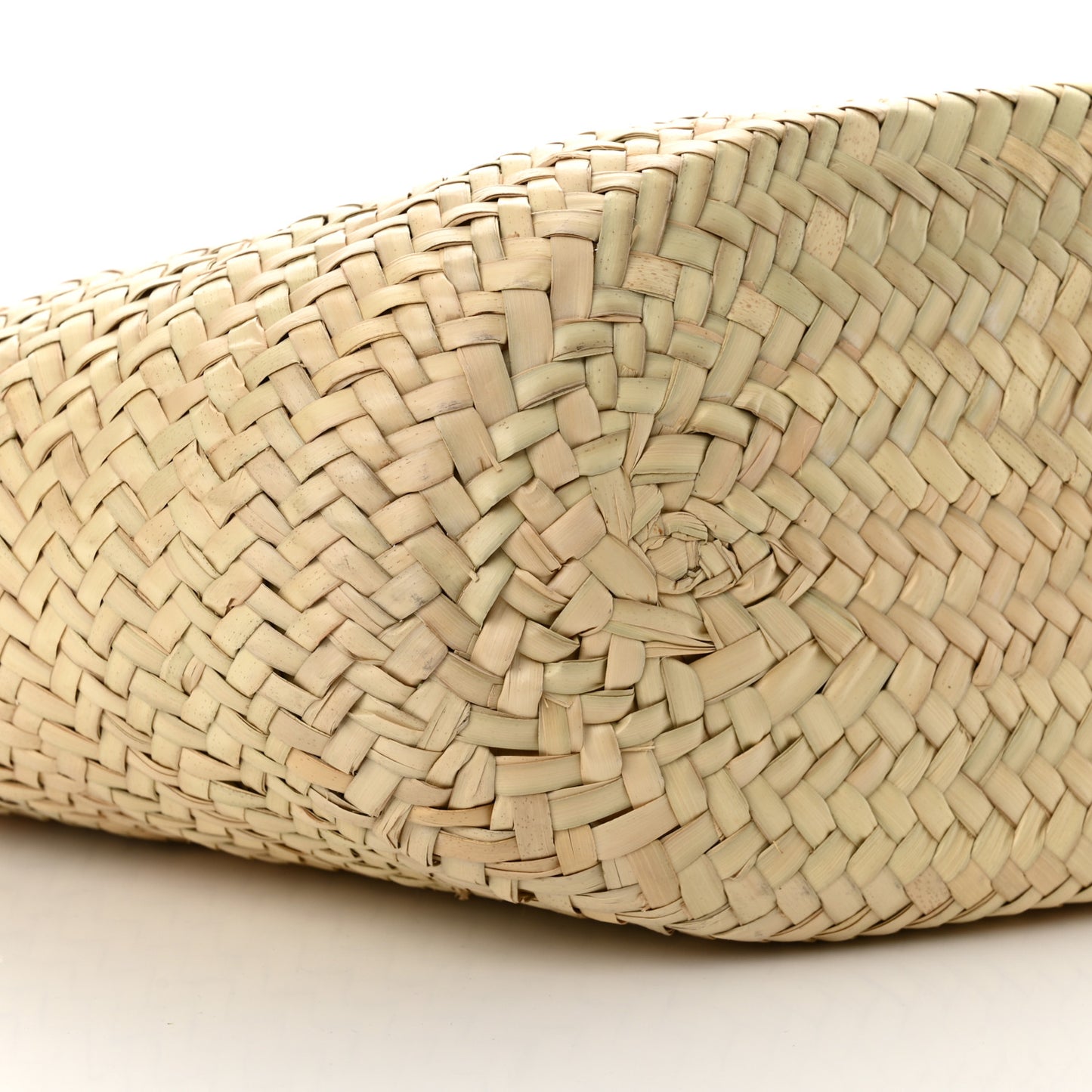 Straw Calfskin Plexiglass Small Logo Tote Pale Green