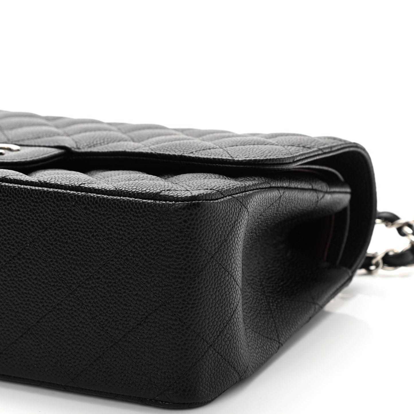 Caviar Quilted Jumbo Double Flap Black