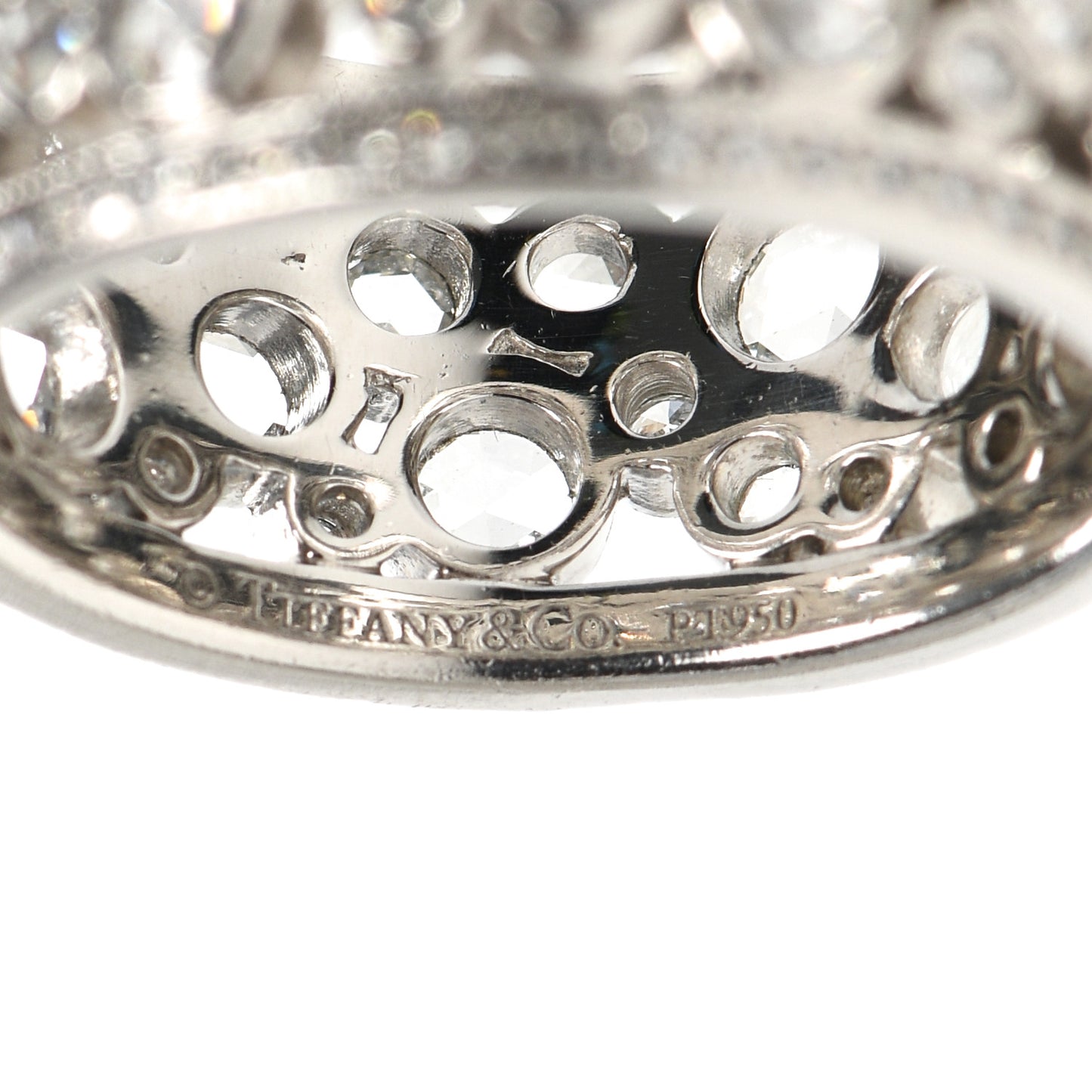 Platinum Diamond Cobblestone Band Ring 52 6