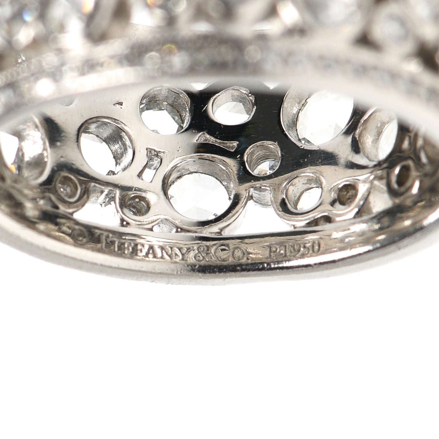 Tiffany Platinum Diamond Cobblestone Band Ring 52 6 4 of 4