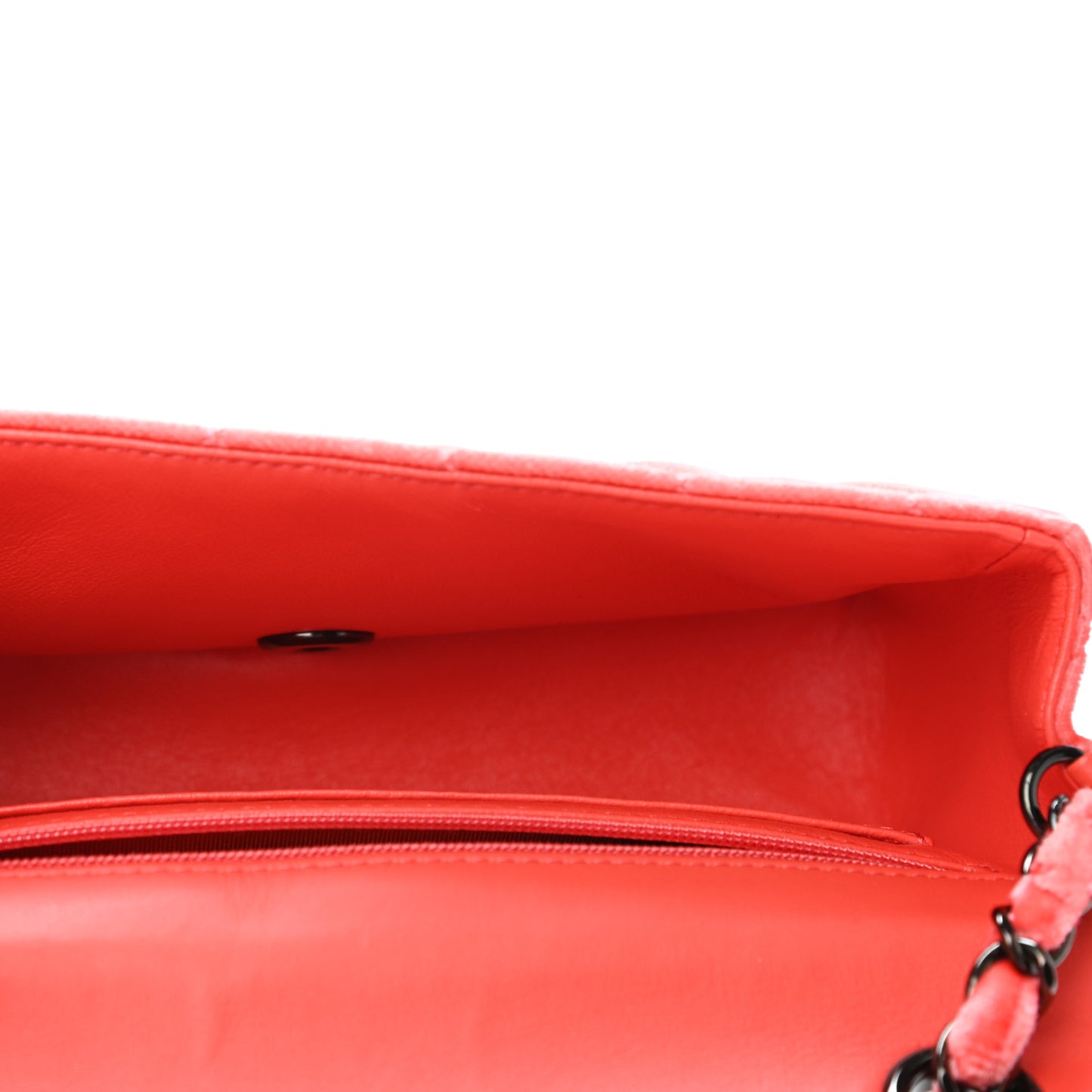 Velvet Quilted Mini Rectangular Flap Coral