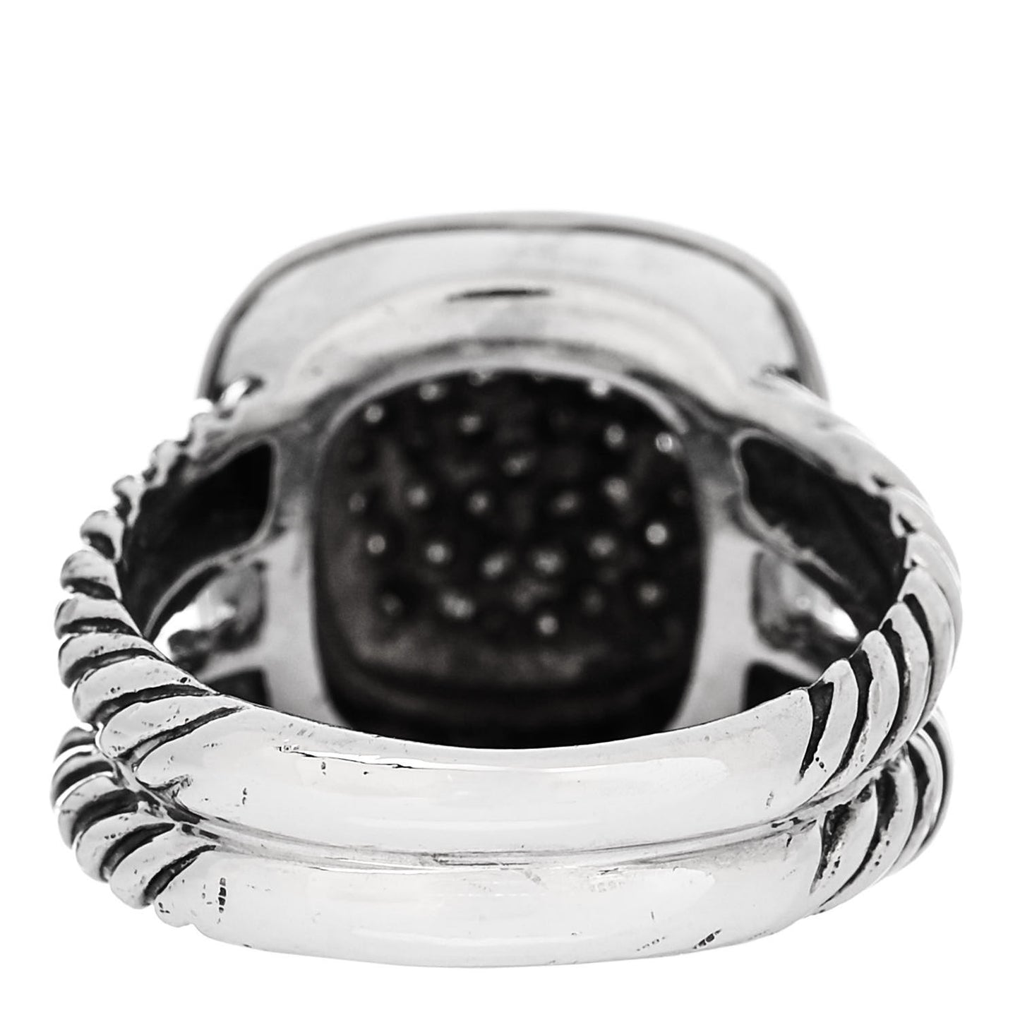 Sterling Silver Diamond 11mm Albion Pave Ring 54 7