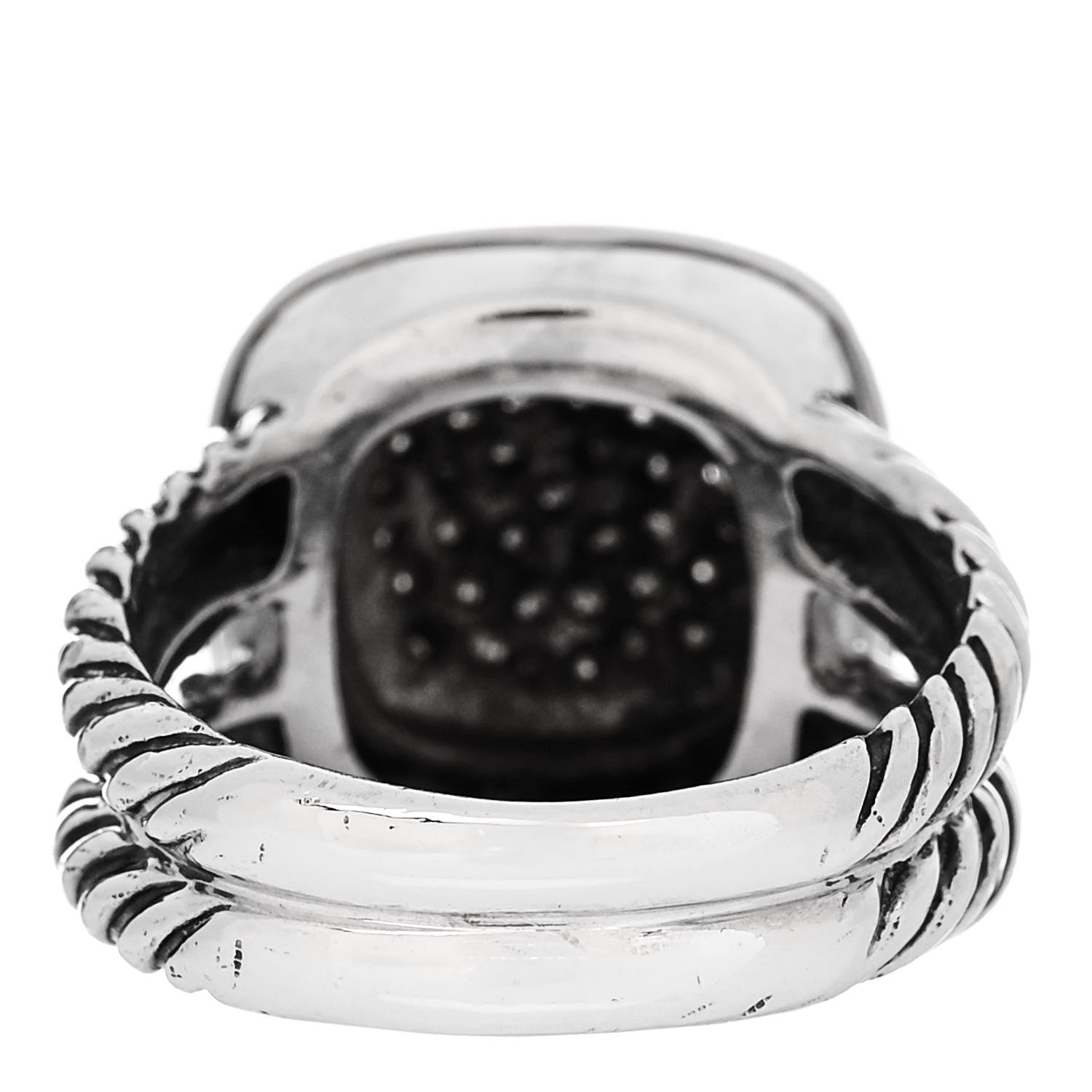 David Yurman Sterling Silver Diamond 11mm Albion Pave Ring 54 7 4 of 5