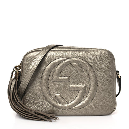 Gucci Metallic Pebbled Calfskin Small Soho Disco Bag Golden Beige 1 of 9