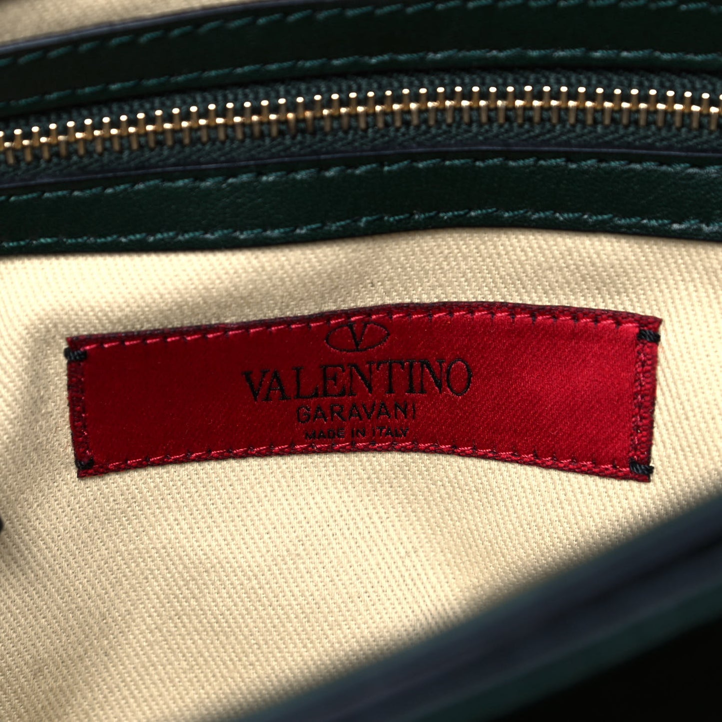 Vitello Rockstud Shoulder Flap Bag Green