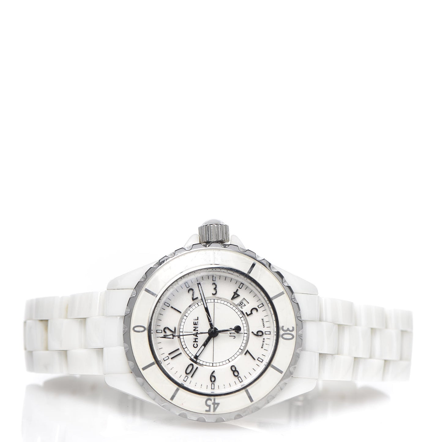 Stainless Steel Ceramic 33mm J12 Quartz Watch White
