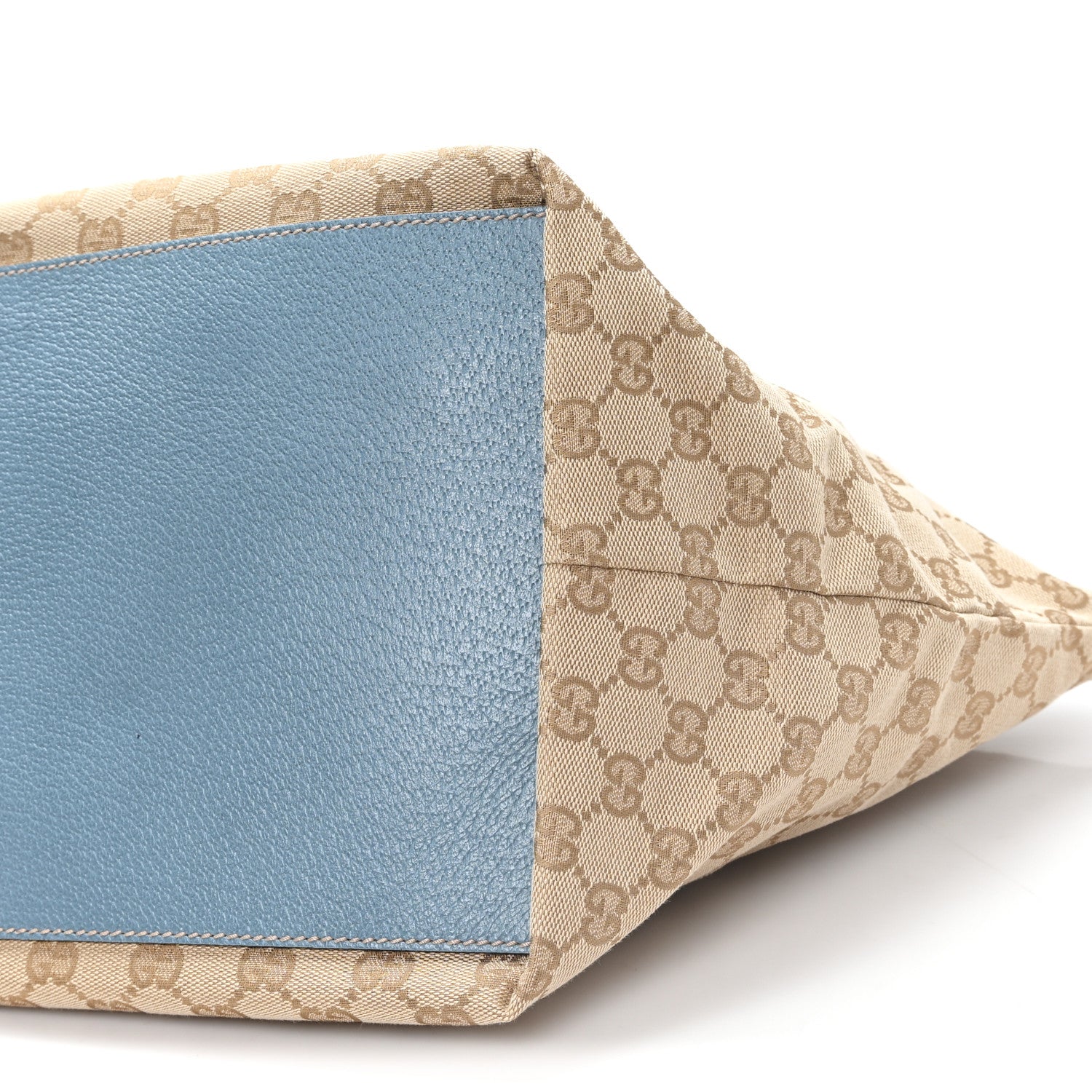 Gucci GG Monogram Medium Web Handle Bucket Tote Blue 10 of 10
