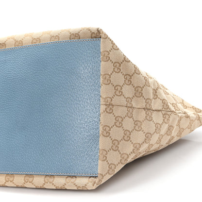 Gucci GG Monogram Medium Web Handle Bucket Tote Blue 10 of 10