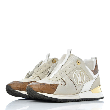 Louis Vuitton Suede Reverse Monogram Run Away Sneakers 37 White 3 of 24