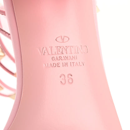 Valentino Garavani Nappa Rockstud PVC Ankle Straps Sandals 36 Rose Couture 8 of 12