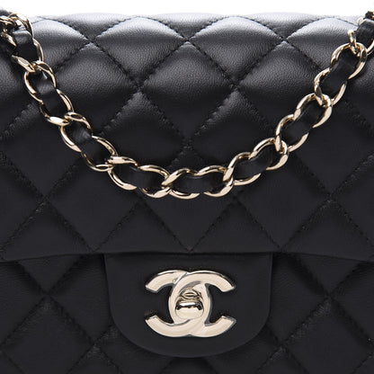 Chanel Lambskin Quilted Mini Rectangular Flap Black 9 of 10