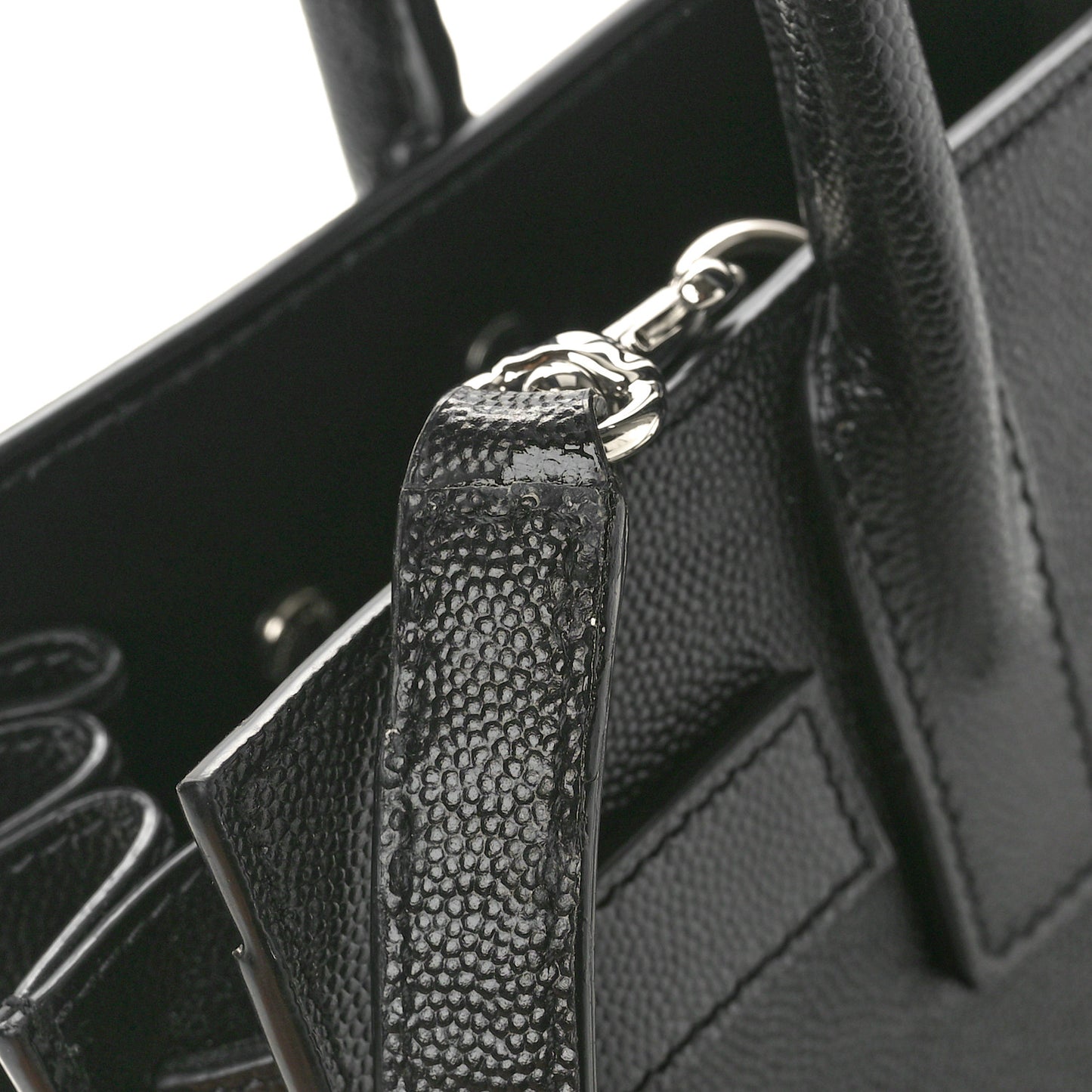 Grained Calfskin Nano Sac De Jour Black