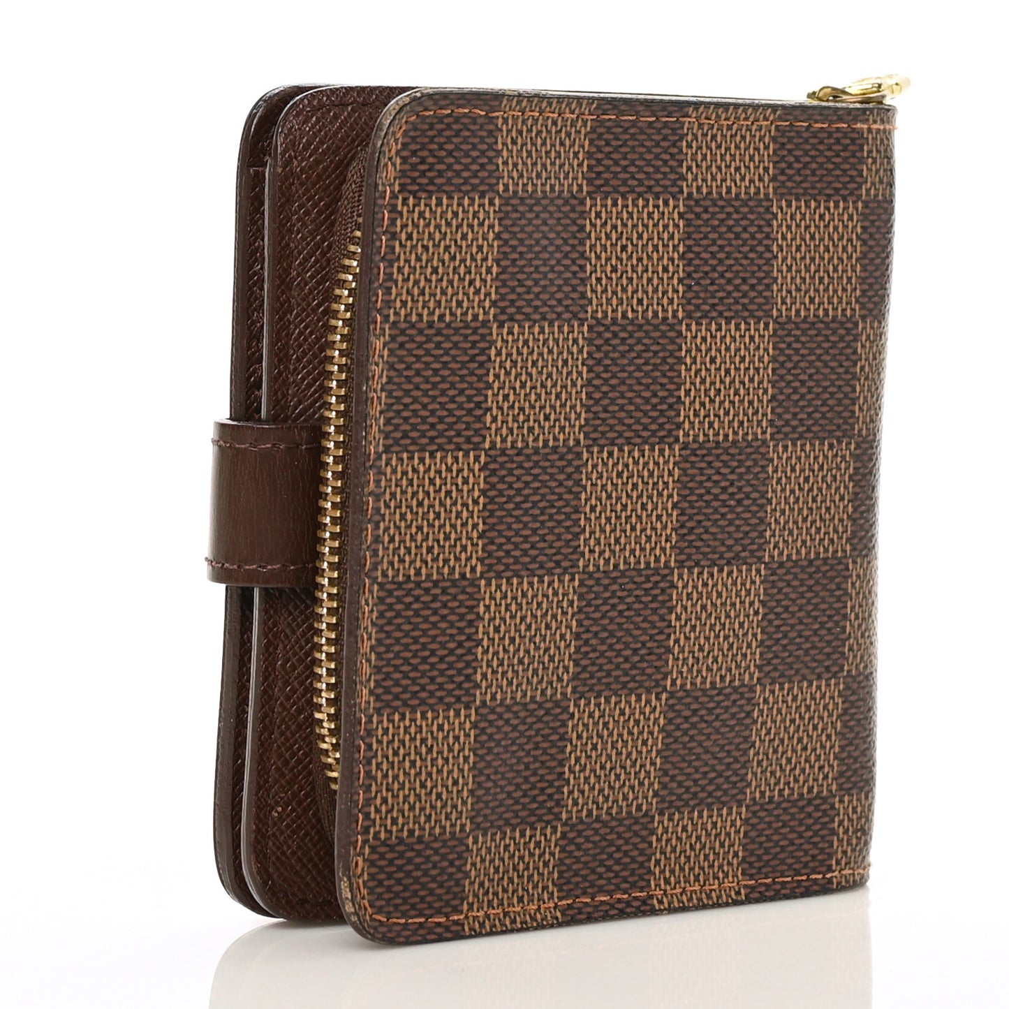 Damier Ebene Zippe Zipped Compact Wallet